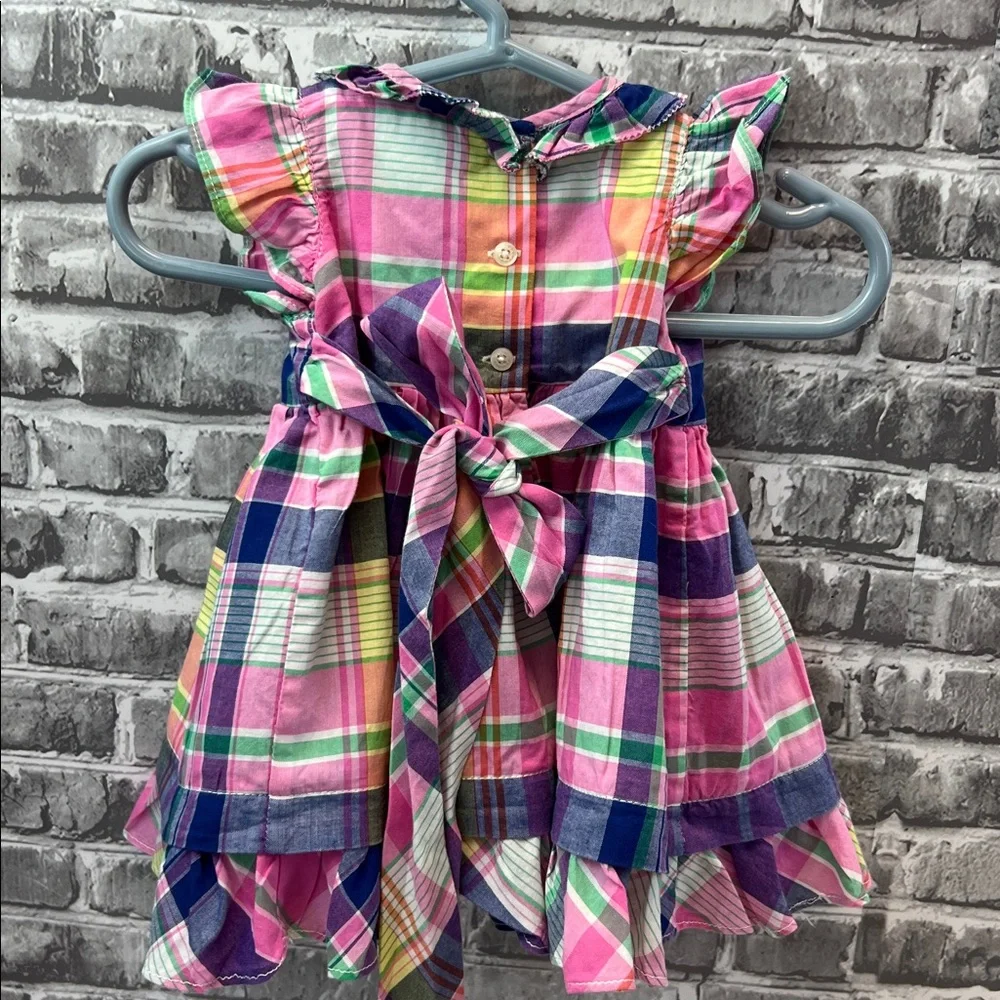 Baby girl's Ralph‎ Lauren Pink and Green Plaid Dress